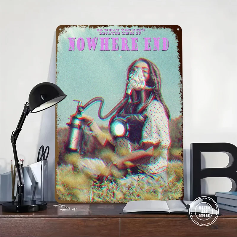 Nowhere End Vintage Ver Poster Retro 3D Printed Metal Signs Customized Wall Hanging Gift for Luxury Home Decor Items Coffee Bar