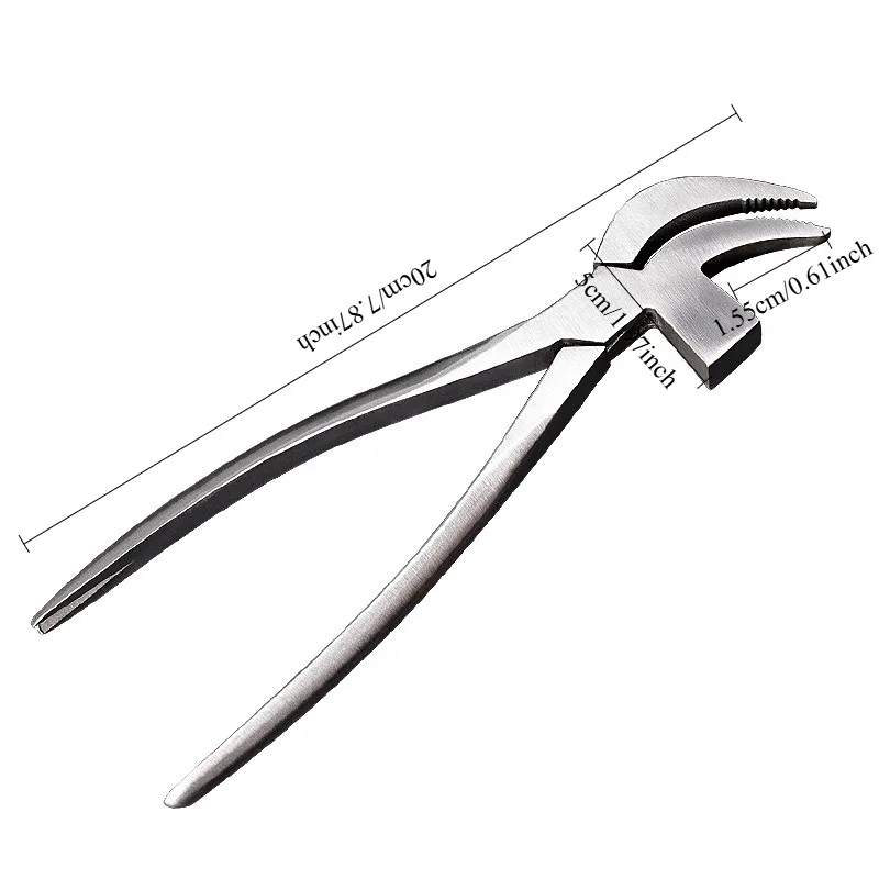 1Pc Stainless Steel Leather Craft Tool Metal Hammer Pincers Design Shoemaking Pliers Silver Saddlers Pliers Leather Craft