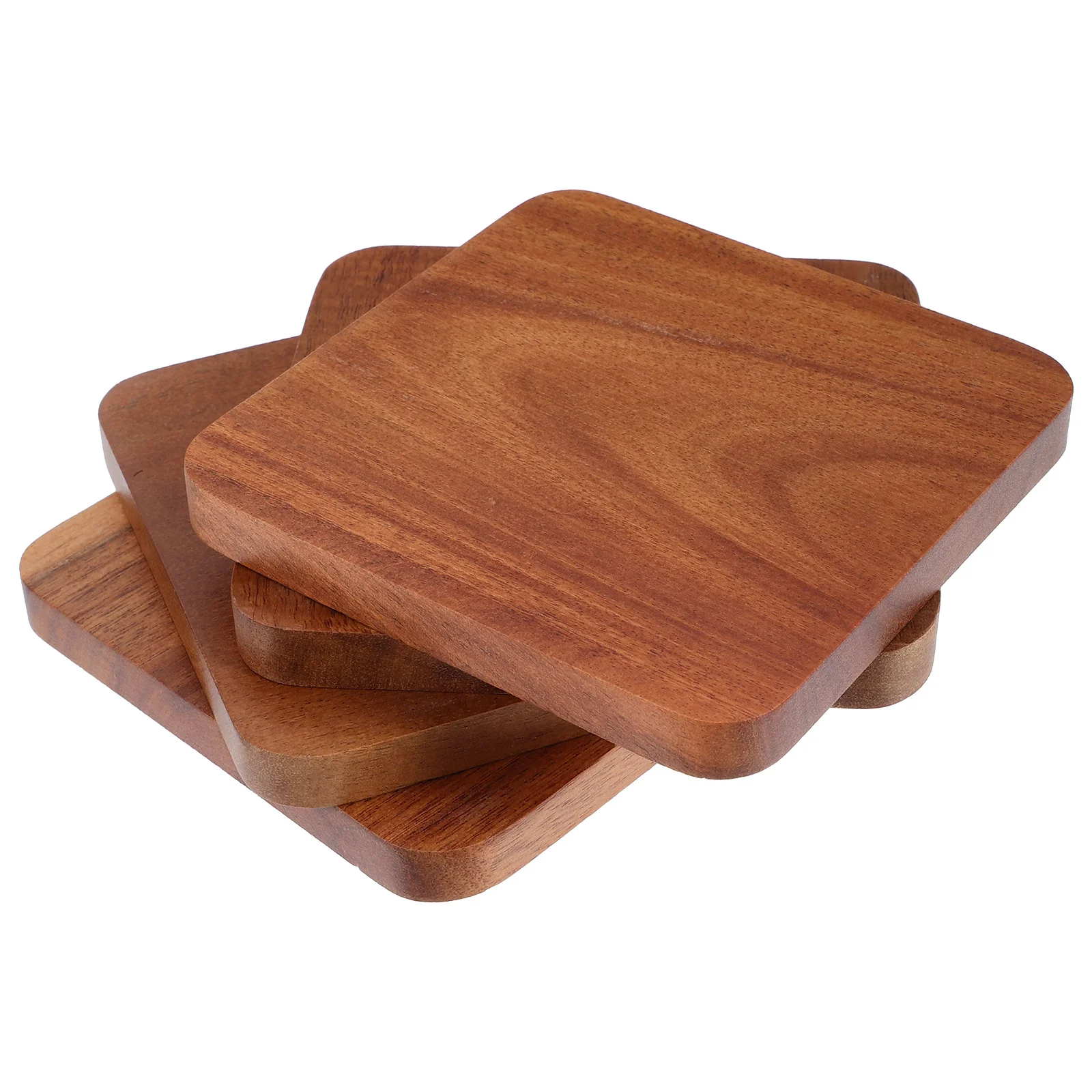 

4pcs Wooden Coaster Square Heat-Resistant Non-Slip Table Mat For Coffee Tea Cup Wood Drink Protectors Home Kitchen Coasters Bulk