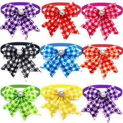 50/100pcs Valentine's Day Small Dog Bowties Pets Accessories Lattice Style Pet Bowties Grooming Products Small Dog Accessories