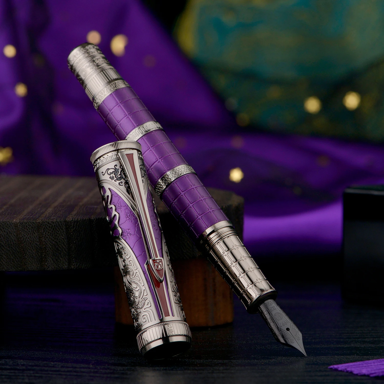hongdian-d5s-fountain-pen-ef-f-m-nib-with-converter-qin-dynasty-series-exquisite-retro-writing-collect-gift-pen-purple