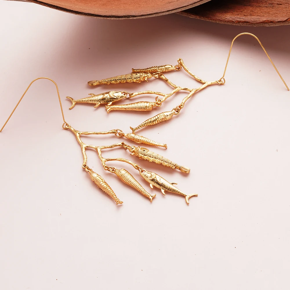 

Metal Fishes Earrings Pendant Charm Dangle Wholesale Fashion Jewelry Gift Female Trends Wholesale True Beauty Dropshipping
