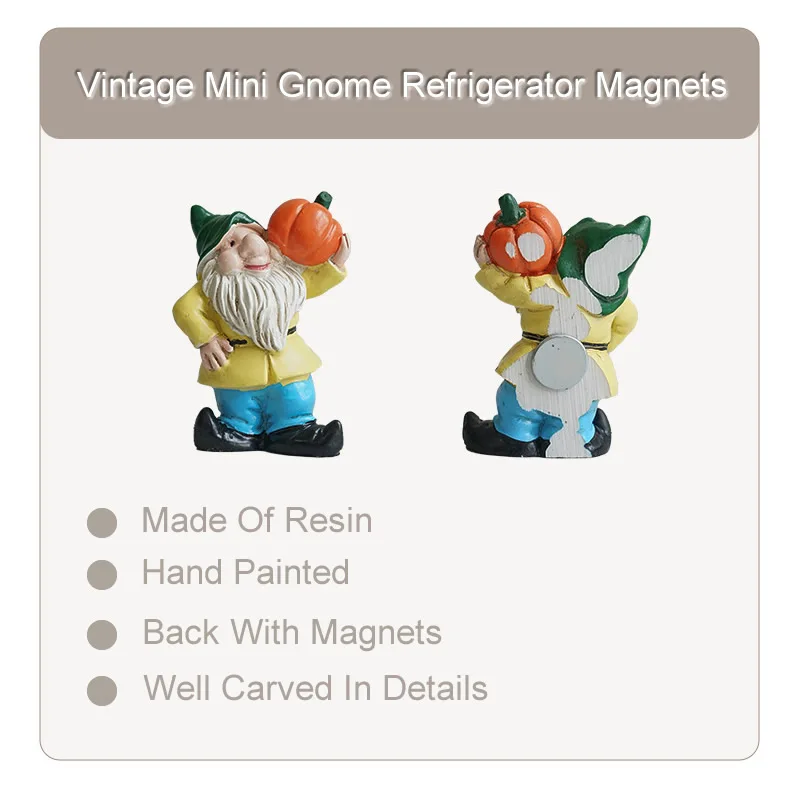 1pcs Cute Mini Resin Dwarfs Statue Refrigerator Magnets Decoration Gnome Outdoor Garden Fence Door Sculpture Decor Ornament