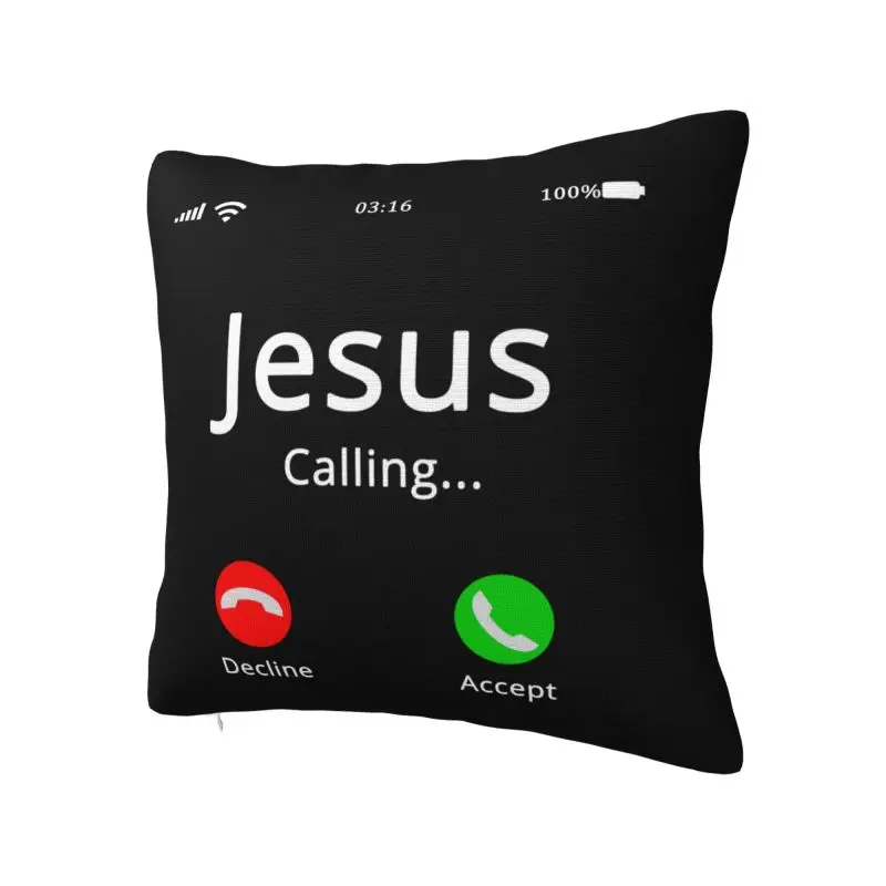 Jesus Is Calling Christian Cushion Cover Polyester Religion Faith Throw Pillow Case Bedroom Decoration Sofa Chair Pillowslip