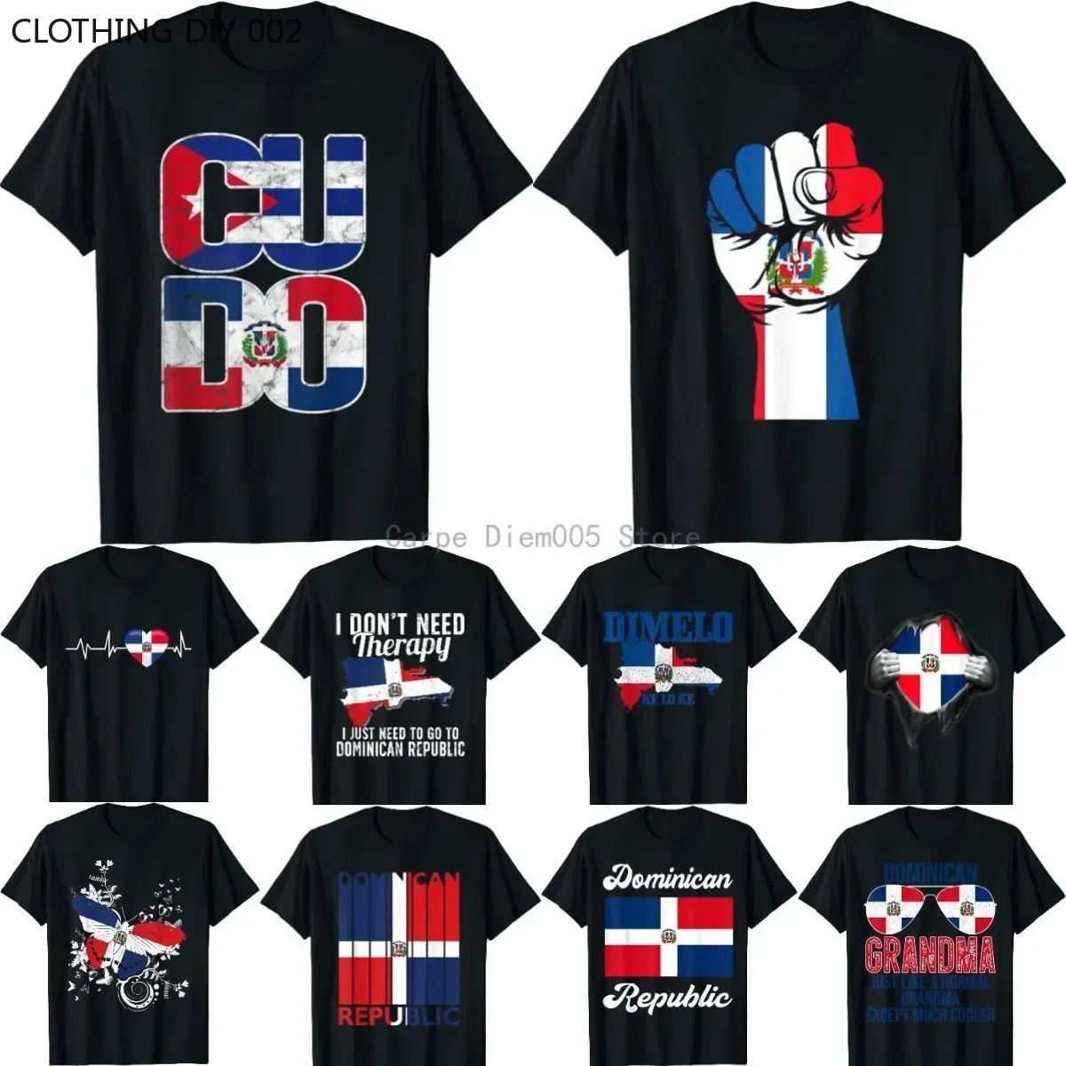 Dominican Republic Flag Pride Unisex T-shirts for Man Woman Short Summer Tees Casual Cotton Luxury brand Fashion Couple's Cloths