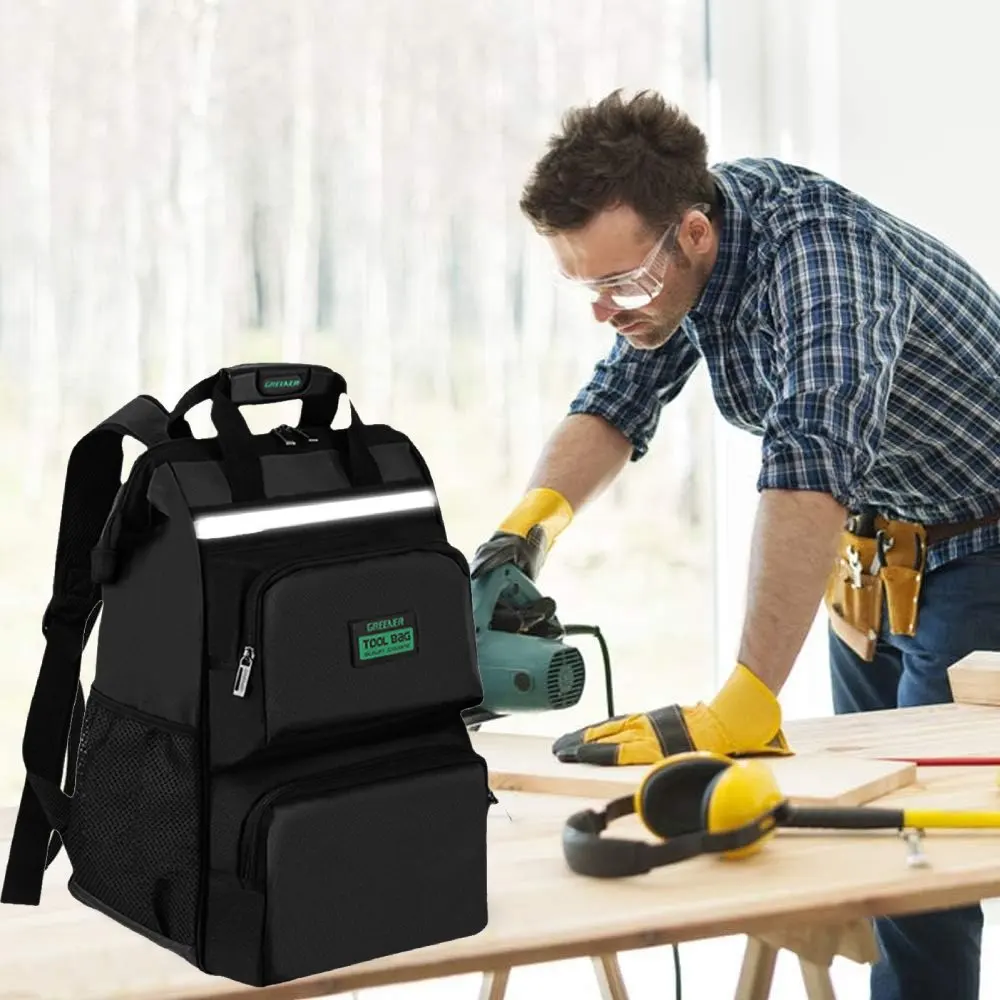 수리 도구 가방 배낭, 다기능 유지 보수 캔버스, 수공구, 배관공 전기 노동자용 내구성 가방