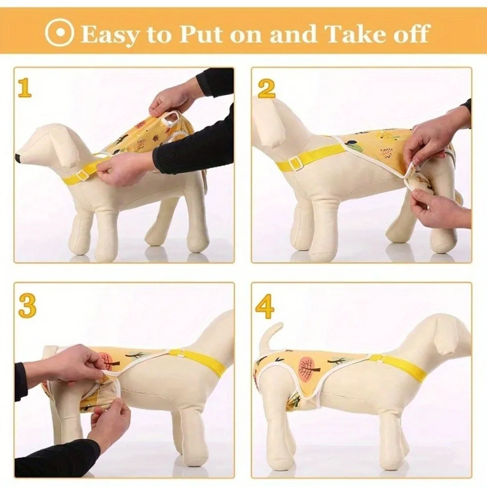 Adjustable Dog Physiological Pants Shoulder Straps Leak Proof Dog Diapers Washable Dog Sanitary Panties Incontinence