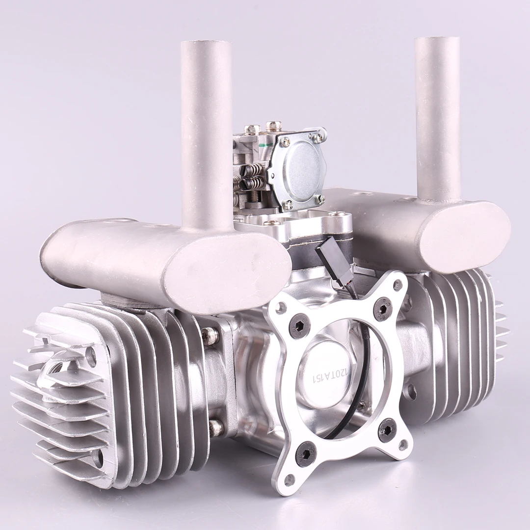 VVRC RCGF 120cc Twin Cylinder Petrol/Gasoline Engine Dual Cylinder with Muffler/Igniton/Spark Plug for RC Model Airplane