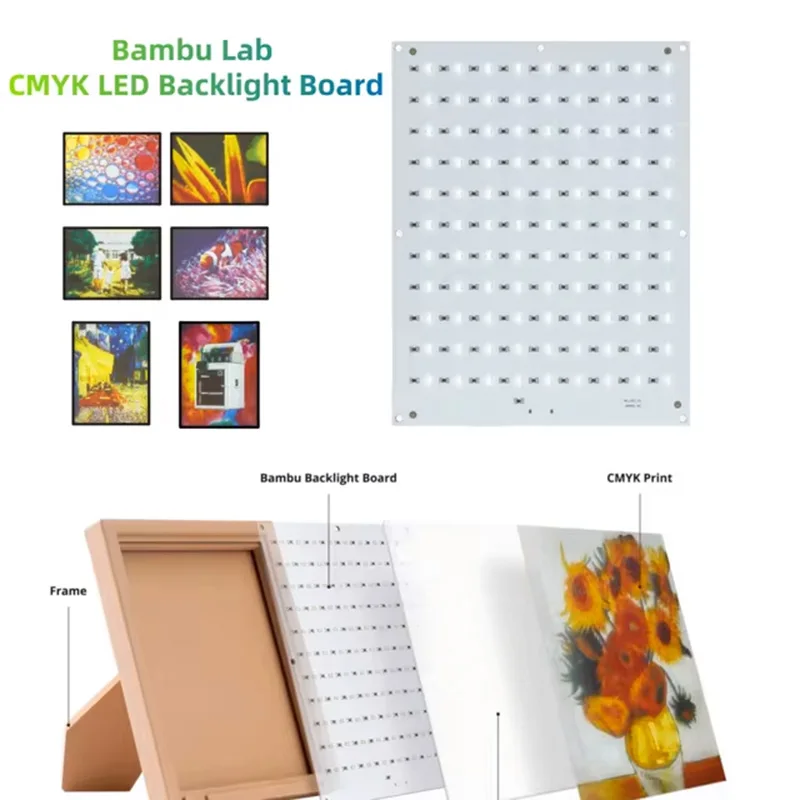 Bambu Lab CMYK LED retroilluminazione Board Bambu Lab PLA CMYK Lithophane Bundle stampa 3D Lithophane Photo