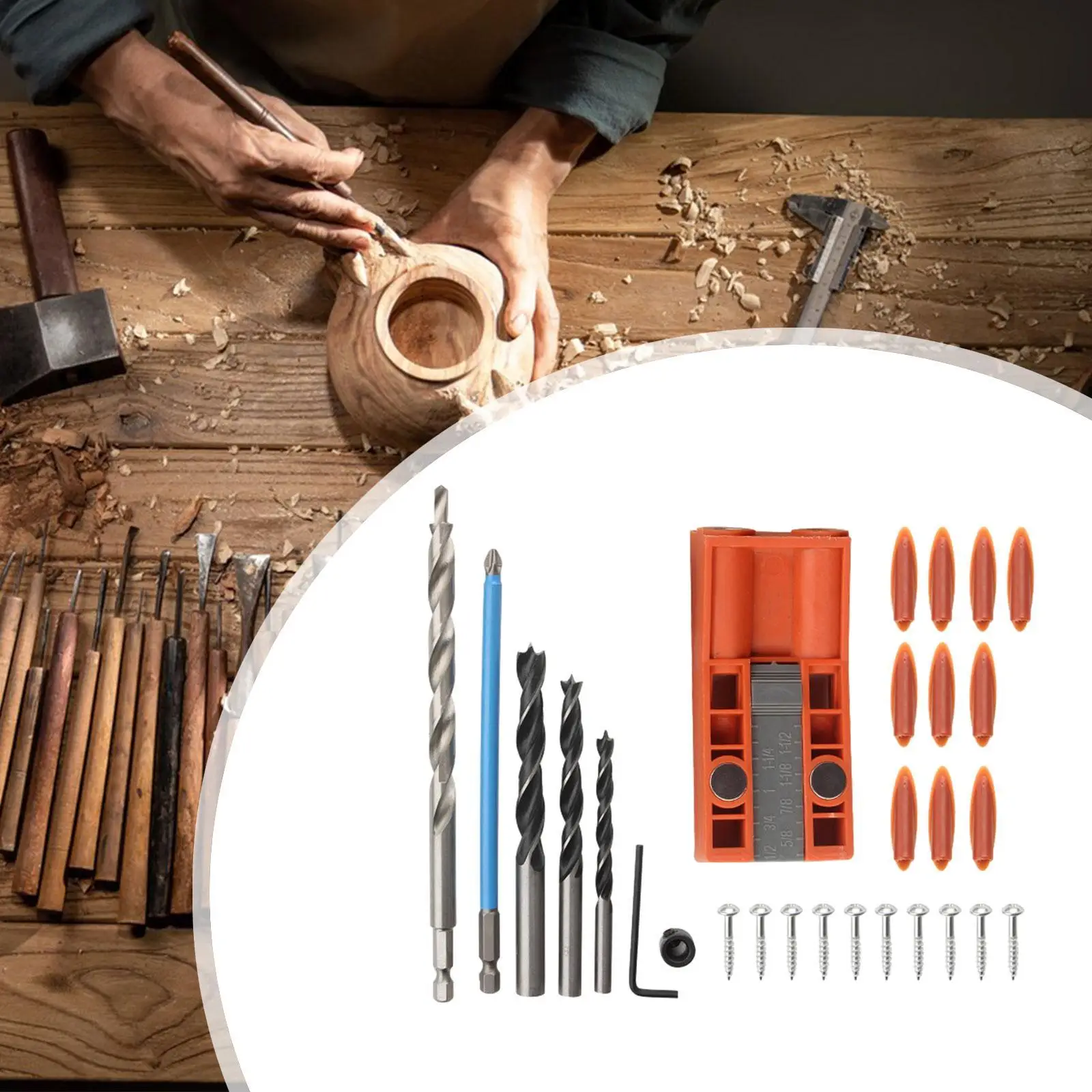 28x Woodworking Hole Drilling Locator Set Portable DIY Carpentry Projects