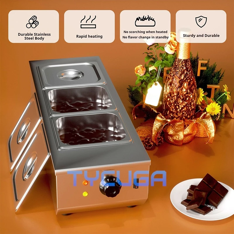 Коммерческая машина для плавления шоколада, домашний точный контроль температуры 30 ℃   до 85° ℃   Водяная баня с подогревом для конфетного сырного соуса