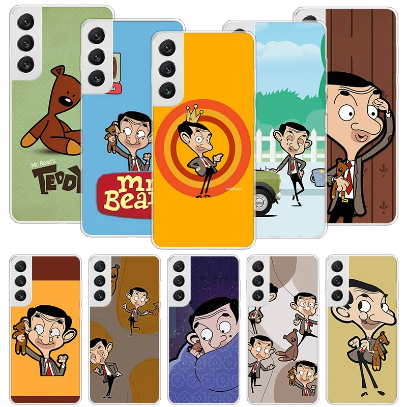 Mr Bean Cartoon Phone Case For Samsung Galaxy S23 S24 S25 Ultra S20 FE S21 + S22 Plus S10 Soft Print Shell Cover Fundas S23 S24 