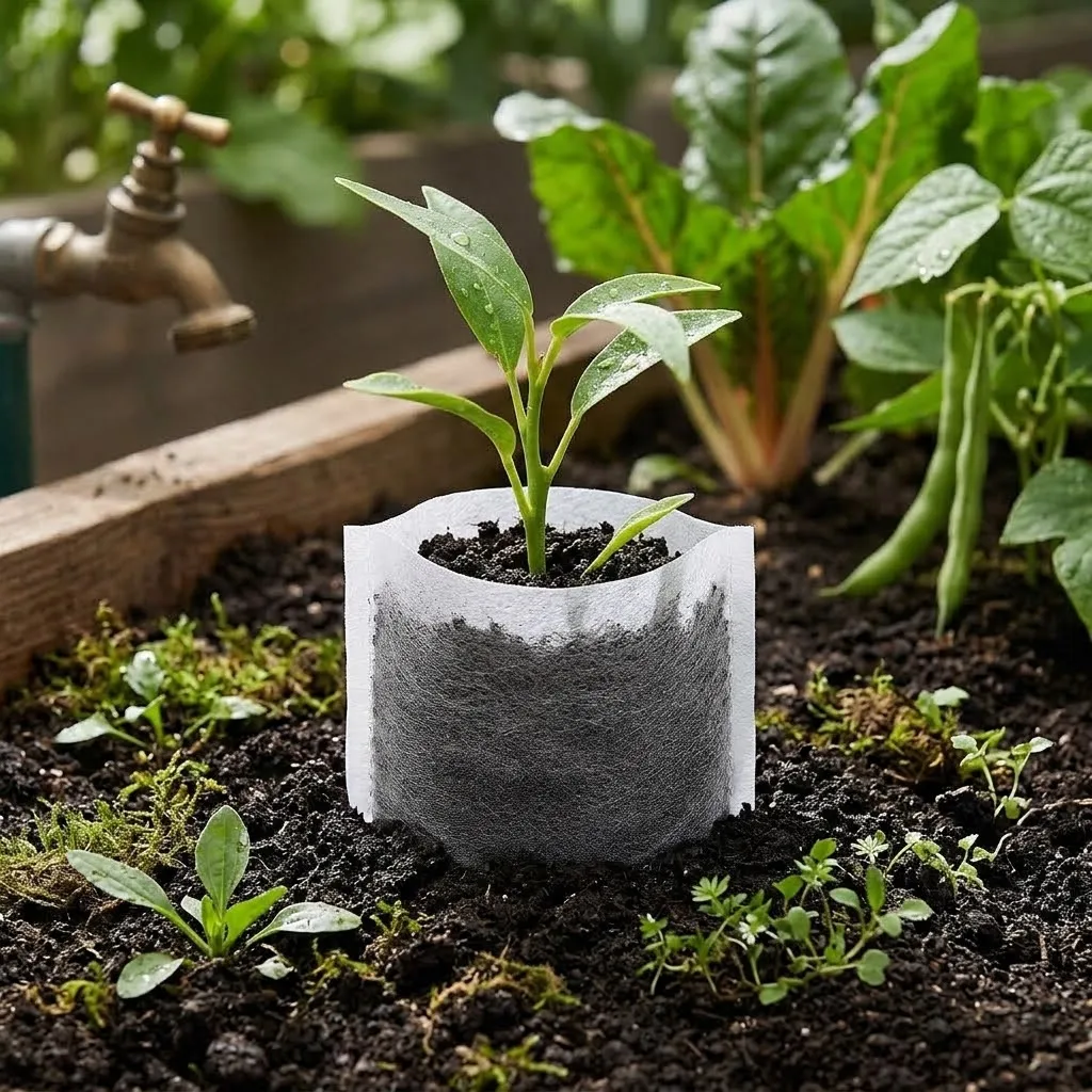 Plant Grow Non woven Nursery Bags 100pcs Eco Friendly Biodegradable For Vegetable Seedling Agriculture Planting Pot