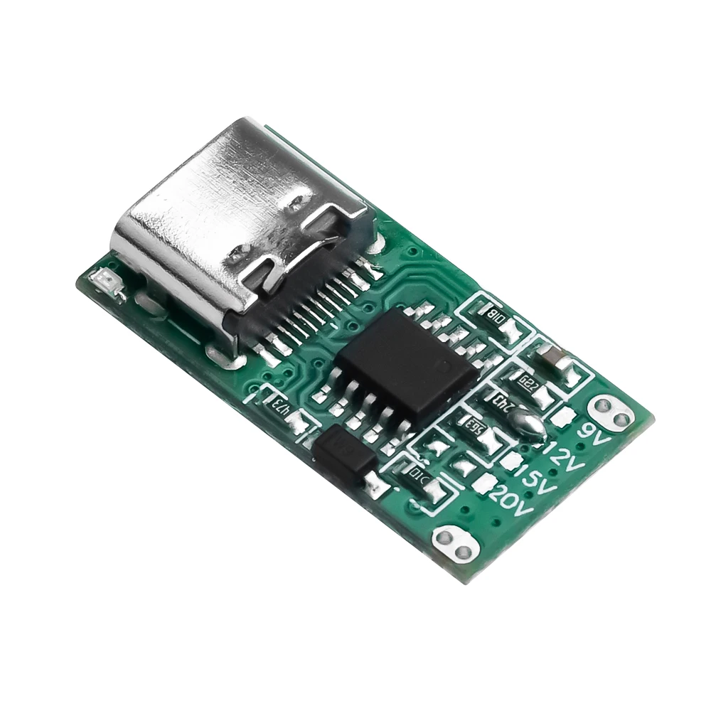 USB-C PD Trigger Board M￳dulo PD/QC Decoy Board Carga R￡pida USB Tipo-c para 12v DC Boost Module Supply Change Module Charger Board