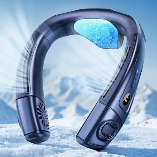 2026 New Upgrade Neck Air Conditioner Portable, 360° Up-down Airflow Neck Fans, 2 In1 Neck Fan With Cooling Plate, 6000mAh