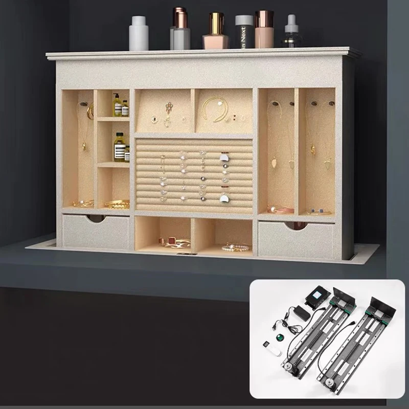 Wardrobe Automatic Elevator Storage Drawer Vanity Organizer Basket Bath Electric Hidden Lift Mirror Wall Cabinet Smart Hardware