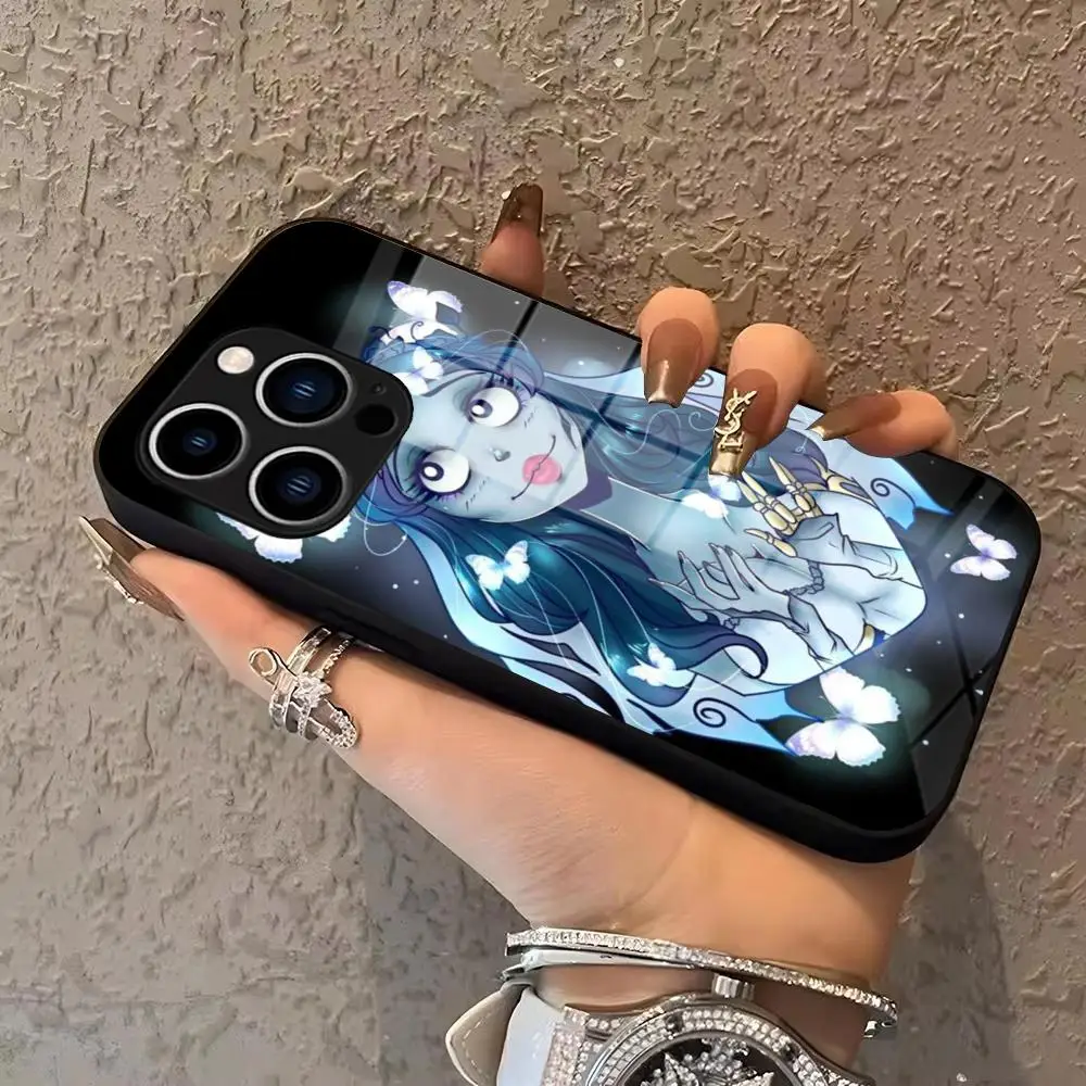 Custodia per telefono Corpse Bride per IPhone 17 16 15 Pro Max 14 13 12 Mini Plus Samsung S25 24 23 Custodia per telefono Ultra Glass