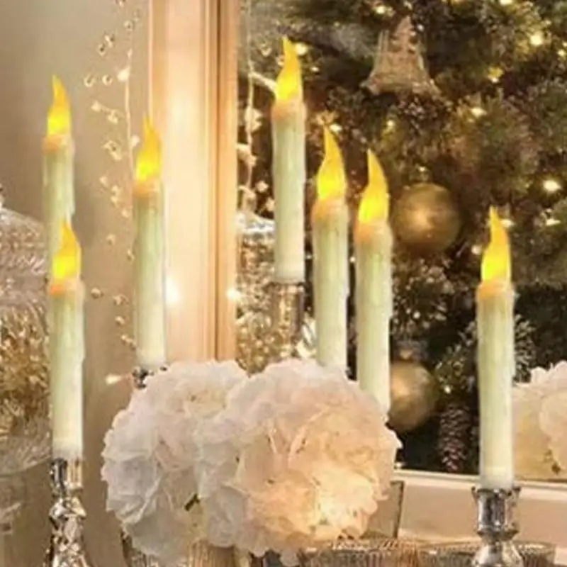 Floating Candles With Remote 12X Flickering Warm Light Floating Candle With Remote Battery Operated Taper Candle Set For