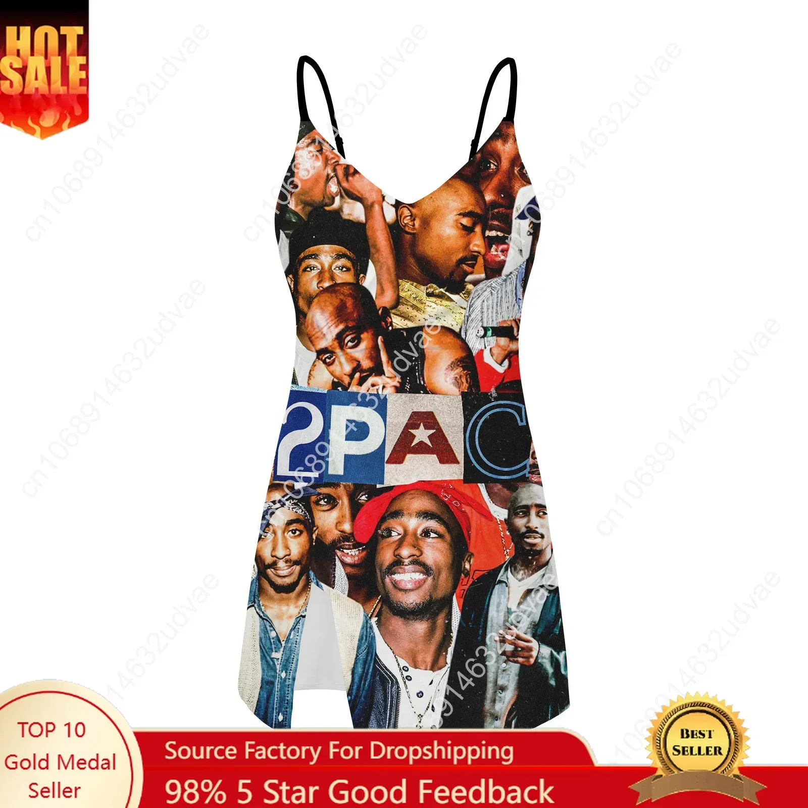 Tupac Shakur 2Pac Sling Dress Swimsuit Womens Bathing Suits Personalized Fashion Swimwear Bikini Custom Made Beachwear