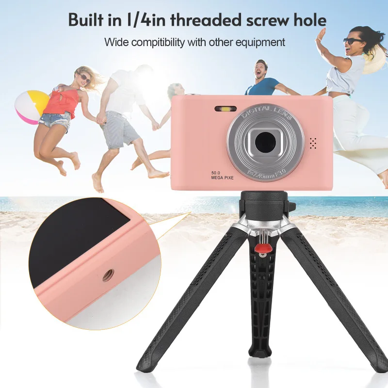 1080P Digital Camera Digital Video Camera 50MP Photo Dual Lens 2.4“ Screen 8X Digital Zoom Built-in Battery with 32GB TF Card