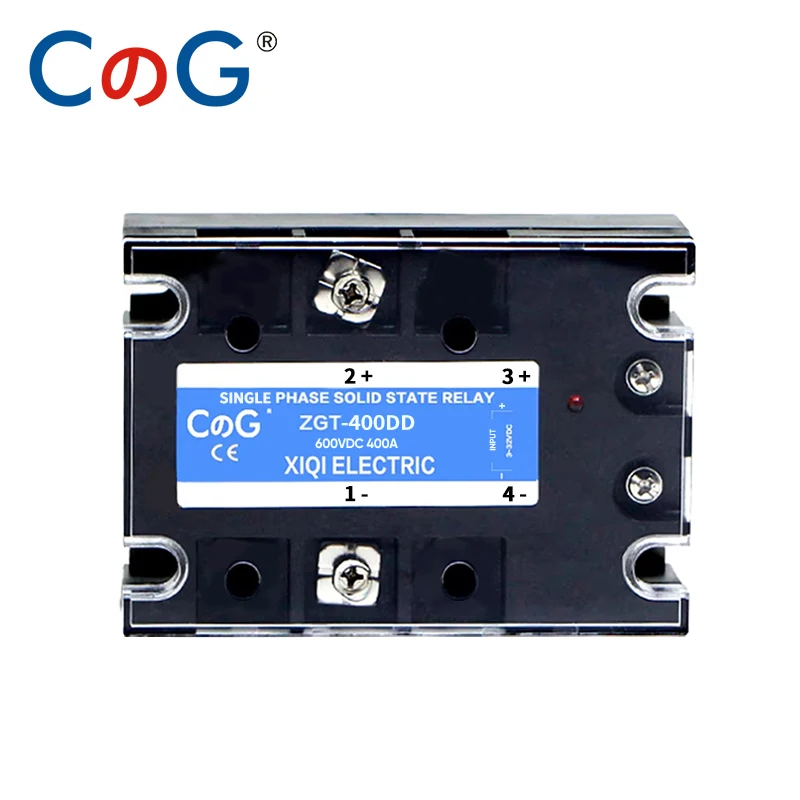 CG SSR-400DD 400A 220V 380V 600V Tensão Monofásica JGX DC Controle Dissipador de Calor DC 3-32VDC a 5-220VDC 400A DD Relé de Estado Sólido