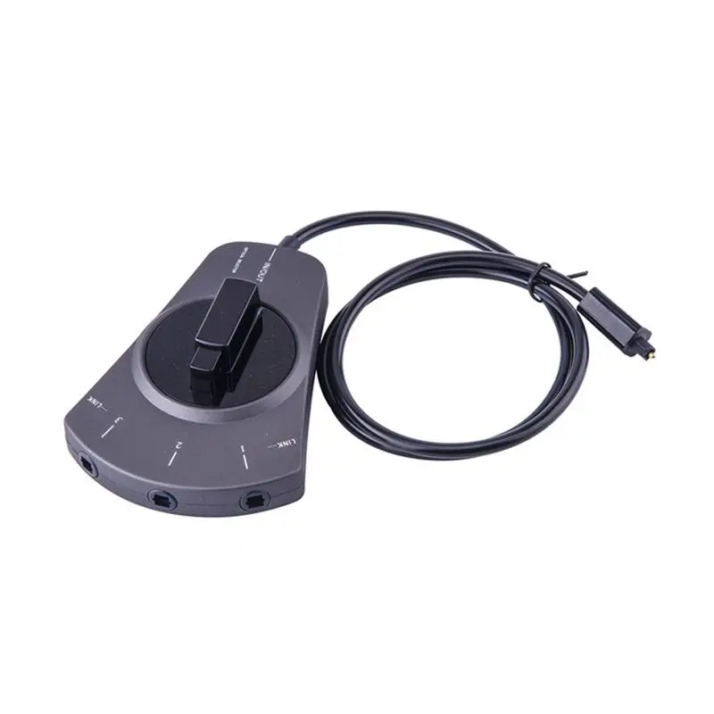 A42T-3-Way Digital Toslink Switch SPDIF Optical Audio Switch Toslink Cable Switcher Selector Hub Box For DVD CD Player