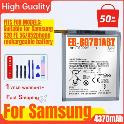 EB-BG781ABY for Samsung S20 FE 5G/A52 Phone Battery High Quality High Capacity Battery Replacement Bateria with Tools