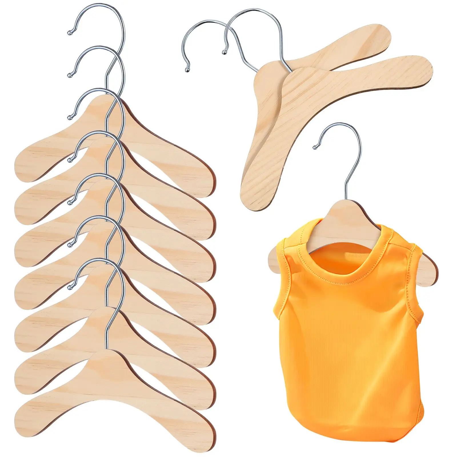 

10 Pcs Costume Rack Wooden Dog Pet Clothes Hanger Hanger 17 5cm Durable Portable Pet Costume Rack Storage Solution