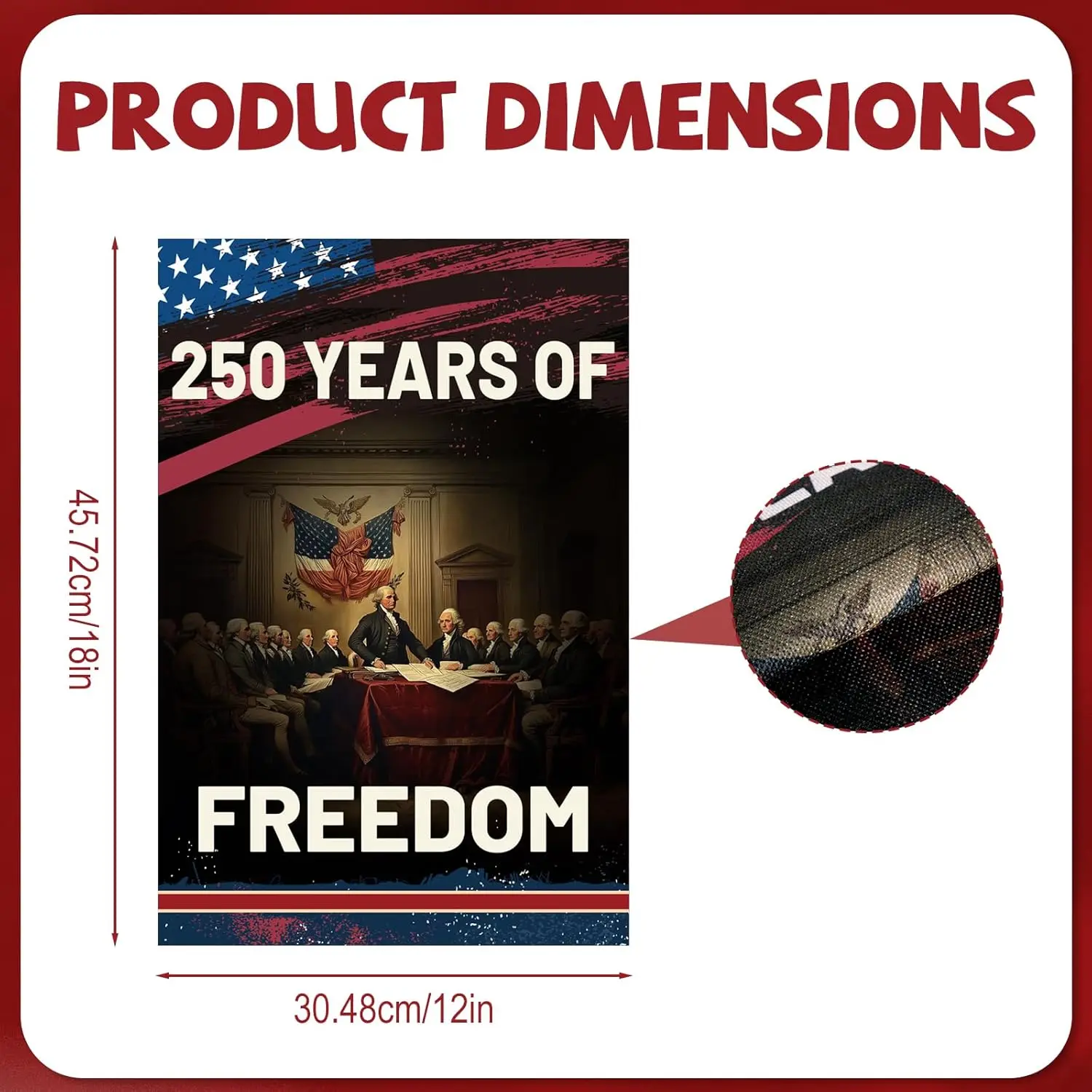 Years of Freedom Garden Flag, 45.72x30.48cm/18x12in Double Sided Patriotic America Anniversary Yard Flag 1776 Outside We The AAS