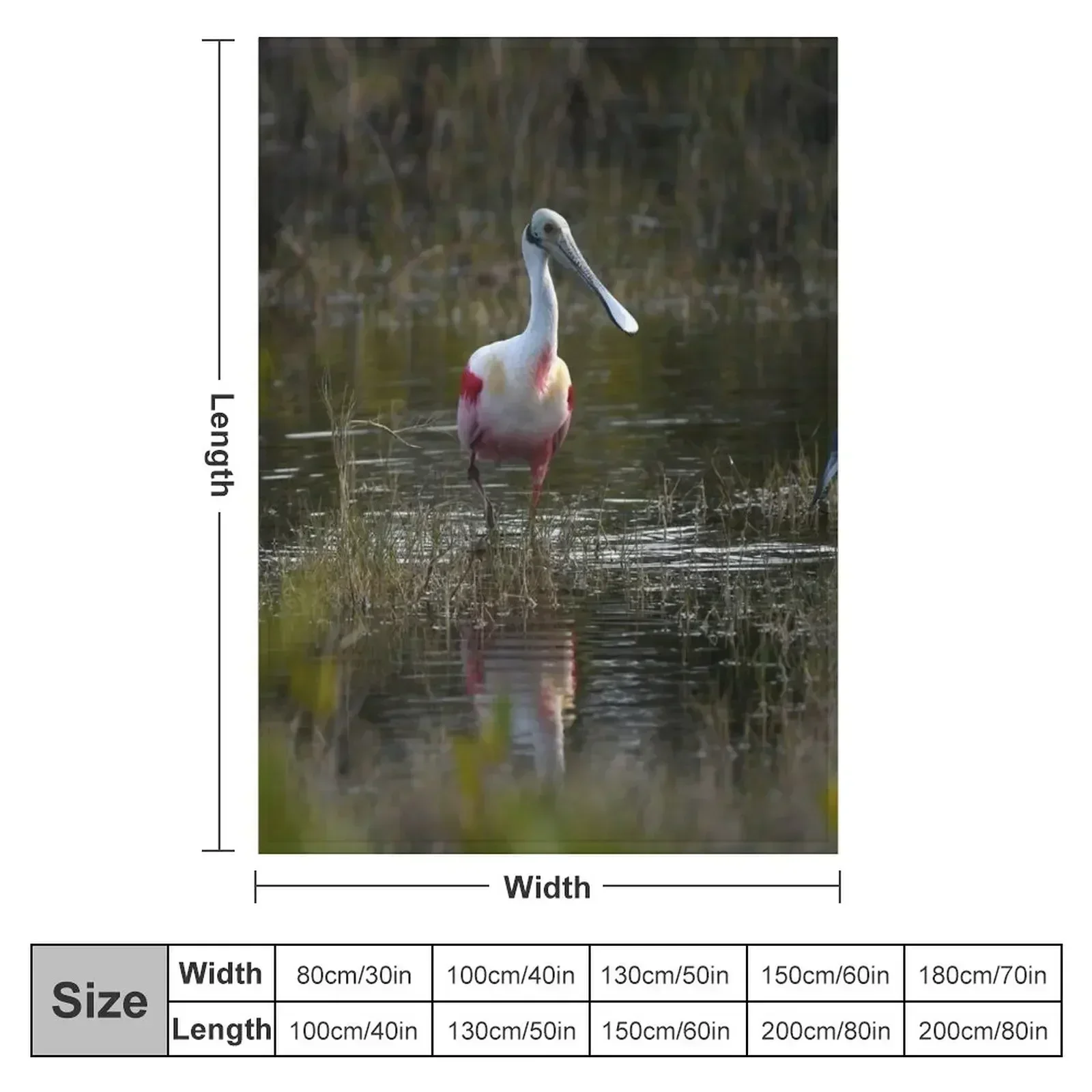 Rosette Spoonbill - Blue Heron Throw Blanket Custom Winter beds Moving blankets and throws Cute Plaid heavy to sleep Blankets