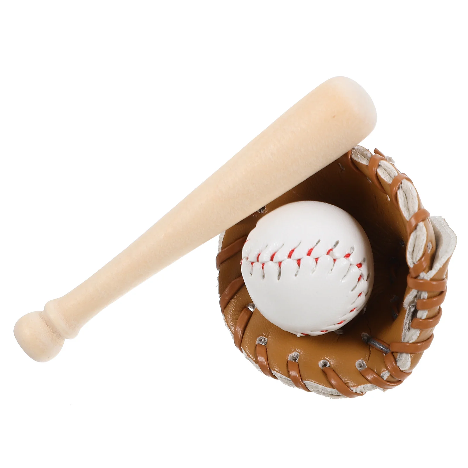 

Baseball Model Mini Kit Glove Decorations DIY Supply Toy Sports Miniatures House for Crafts Small Bat Accessories