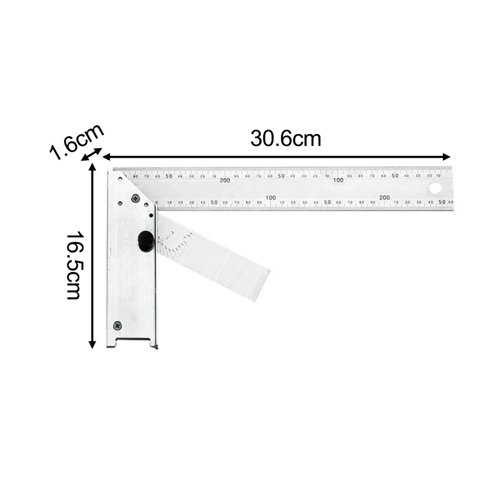 10inch 250mm Corner Ruler Accurate Scale Furniture Design Tool Home Improvement Tool Lightweight Measuring Tool