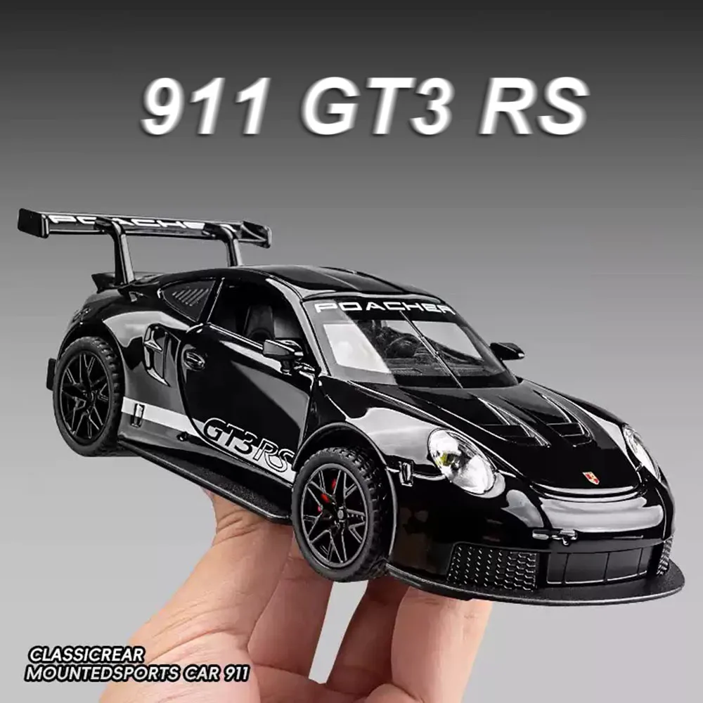 1:32 911 GT3 RS Macan Auto Sportiva In Lega Pressofuso Modello Giocattoli Ornamento Porte Aperta Suono Luce Tirare Indietro Veicoli Bambini Festival Regalo