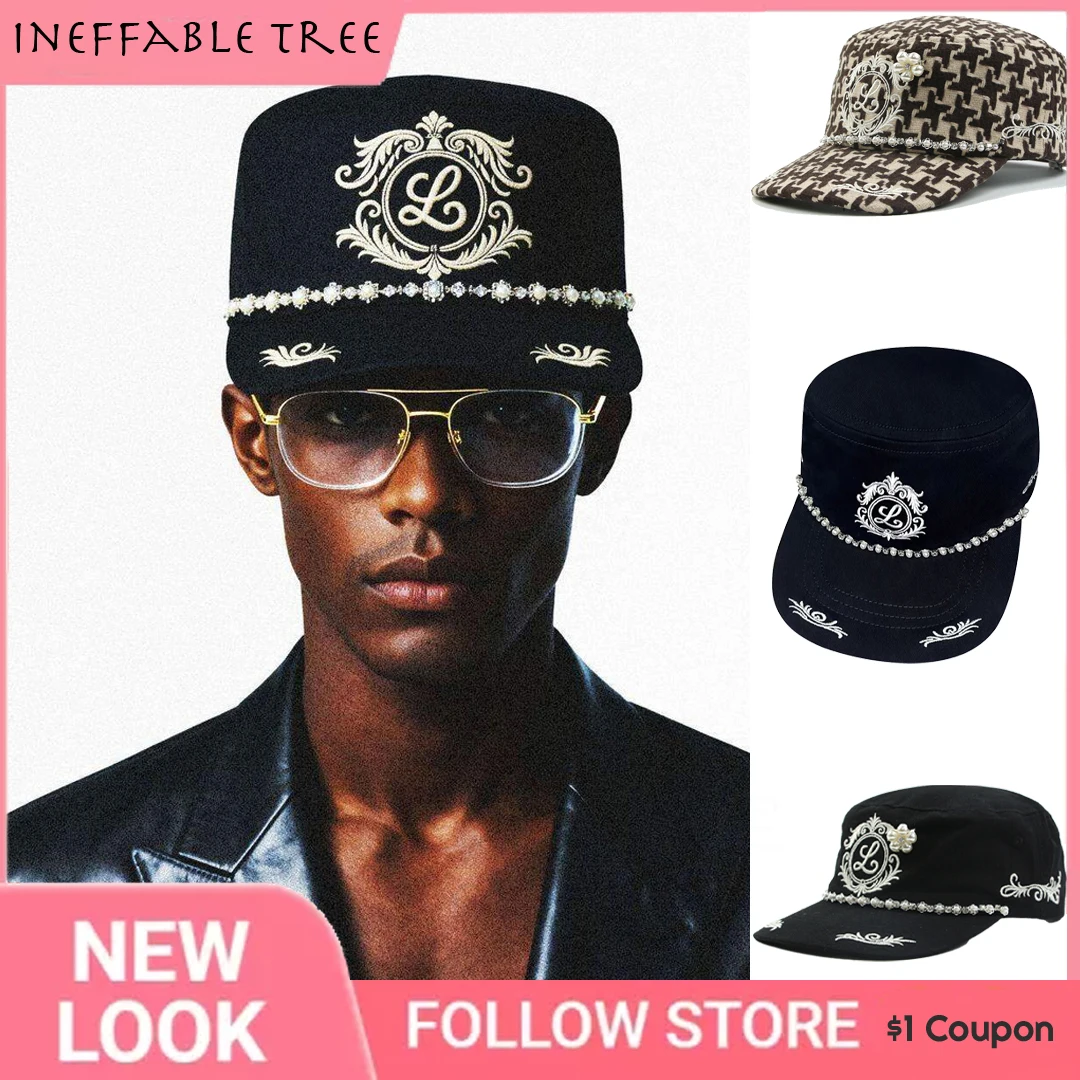 Gorras de Béisbol Personalizadas con Visera Plana para Mujer, Estilo Vintage con Perlas, Gorra HipHop para Uso Diario, Protección Solar, Unisex