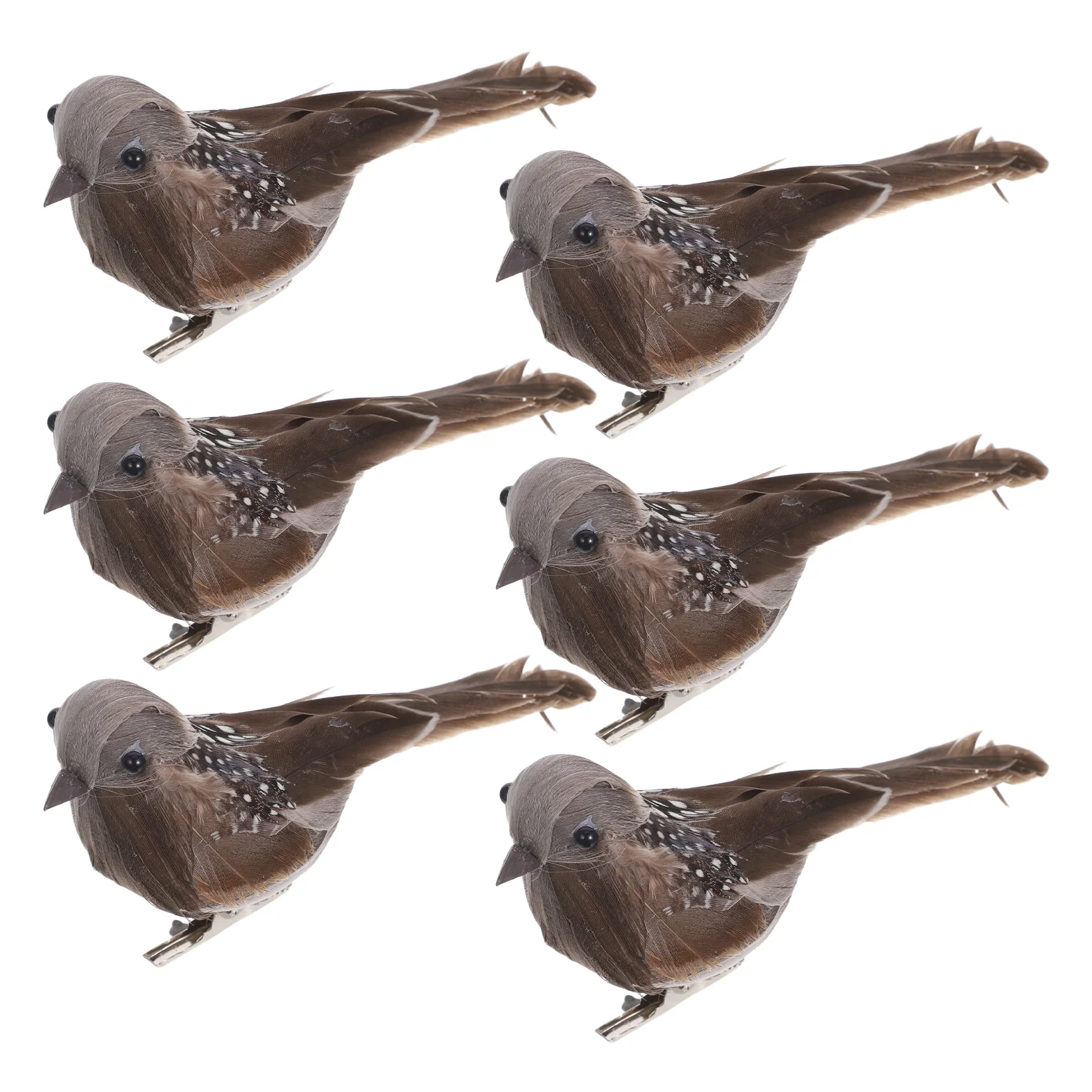 6 szt. Imitacja Ptaków Dekoracja Sztuczne Ozdoby Figurka na Półkę Rękodzieło Ptaki