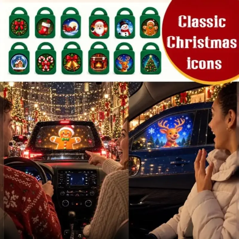 Flicker-Free USB Christmas Projector Light 6/12/24 Patterns LED Xmas Projection Lamp for Kids Room Holiday Decor