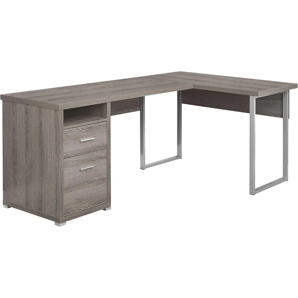 

"l-shaped corner computer desk for home office with storage drawers, 80" length, suitable for left or right setup, laptop workst