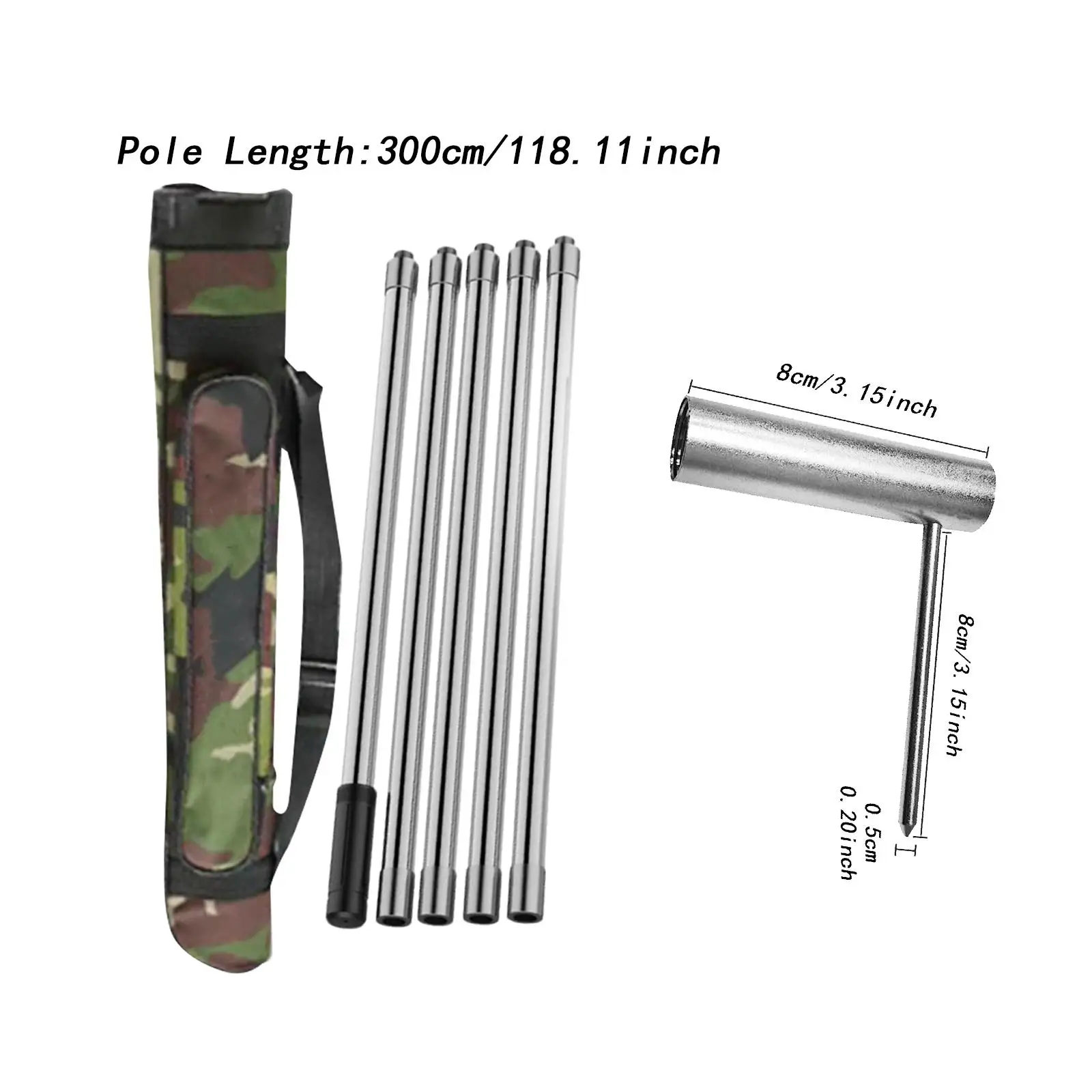 Ceiling Iron Wire Installation Tool Multipurpose Parts Convenient Supplies Auxiliary Tool with Extension Rods with Storage Bag