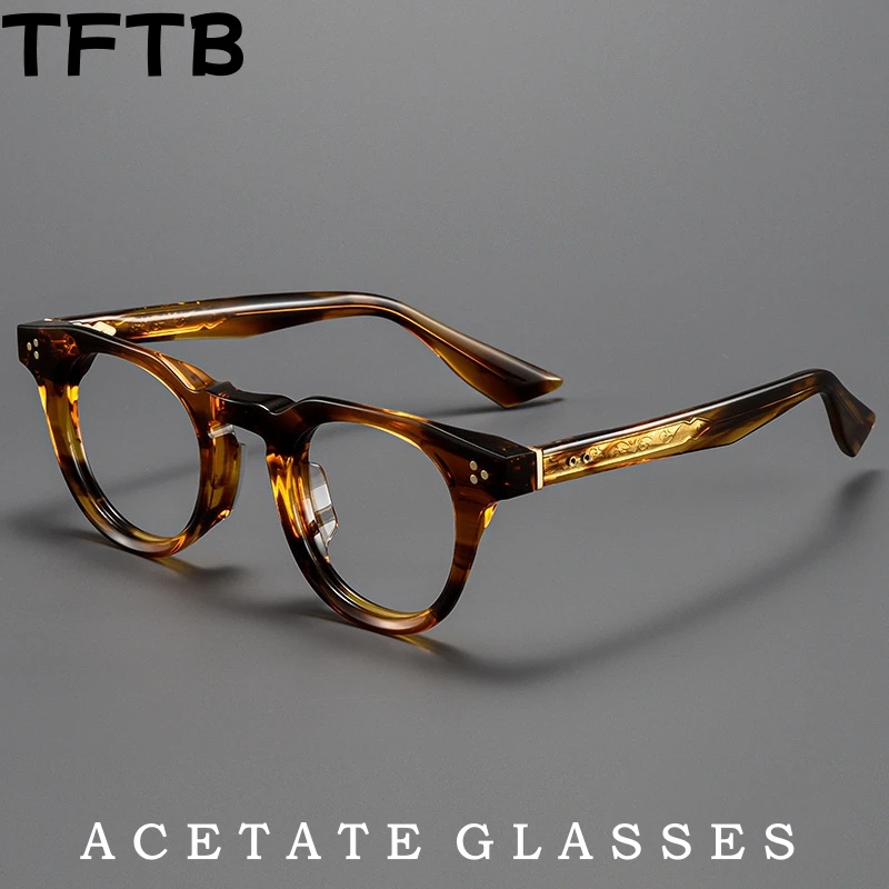 

TFTB High Quality Acetate Glasses Retro Polygonal Men and Women Eyewear Fashion Optical Prescription Eyeglasses Frames 55008