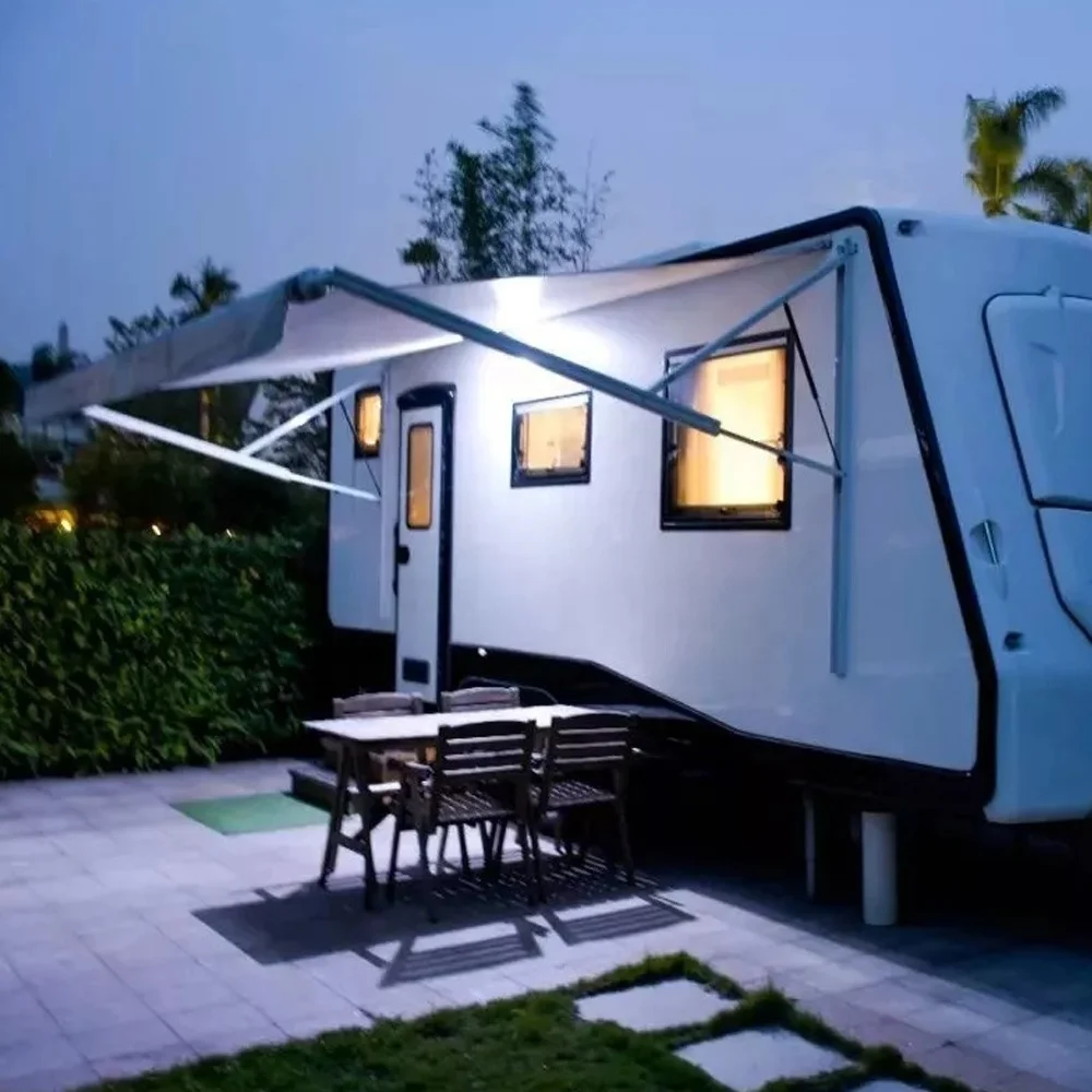 S27L Caravan Awning Side Mounted Caravan RV Awning Camper With LED Strip