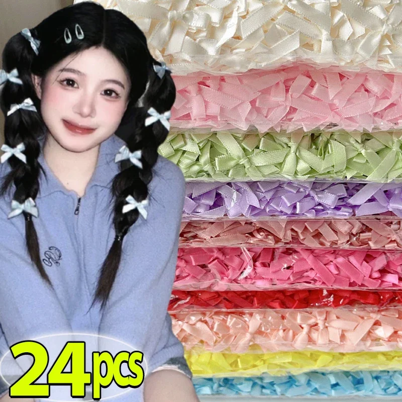 8/24pc Ribbon Bow Hair Clip Sweet Bowknot Cute Korean Girls Female Hairpin Fashion Barrettes Lovely Headwear Hair Grip Bobby