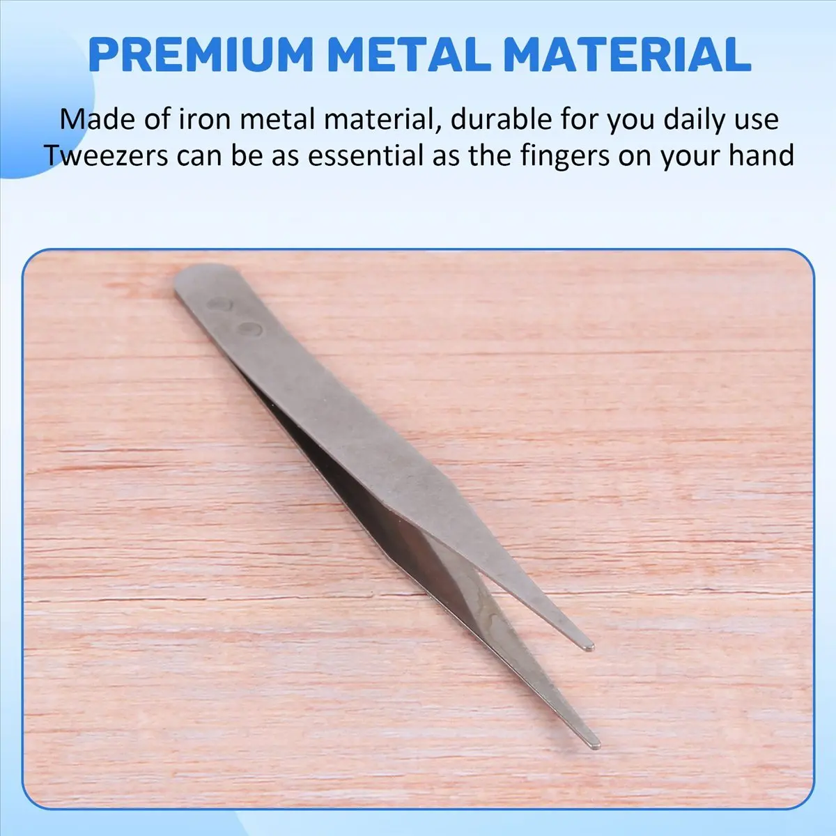 A74U Fine Point Silver Tone Pointy Straight Tweezers 4 1/2