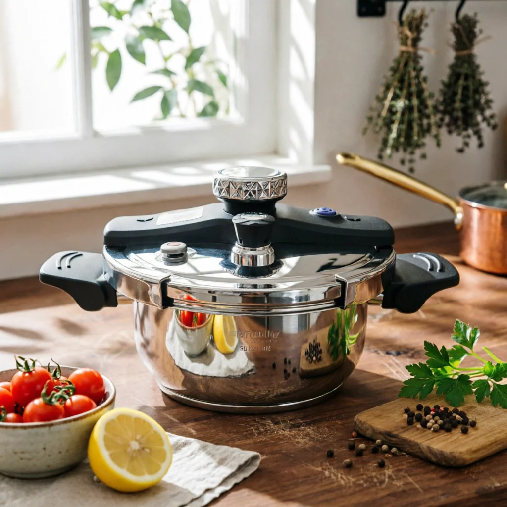 Stainless Steel Pressure Cooker Secure Locking System Stovetop Pressure Cooker Sealed Pot Safety Valve Cookware Heavy-Duty