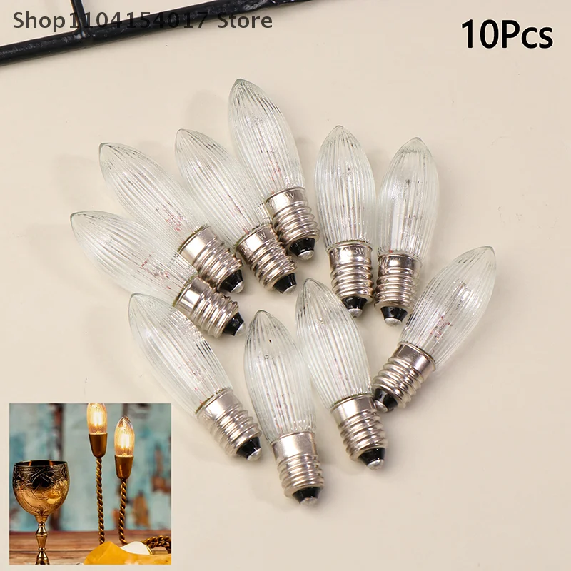 

10 шт. светодиодная лампа накаливания E10, теплый белый цвет, Эдисон, ретро свечи, жалюзи, стеклянные лампы, конические свечи, сменные лампы