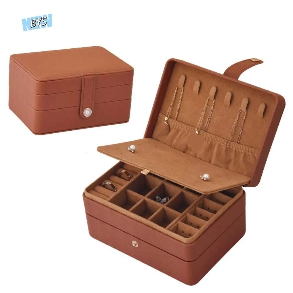 

PU Jewelry Packing Bag Rings Necklace Multilayer Jewelry Storage Case Large Capacity Organizer Square Jewelry Box Travel
