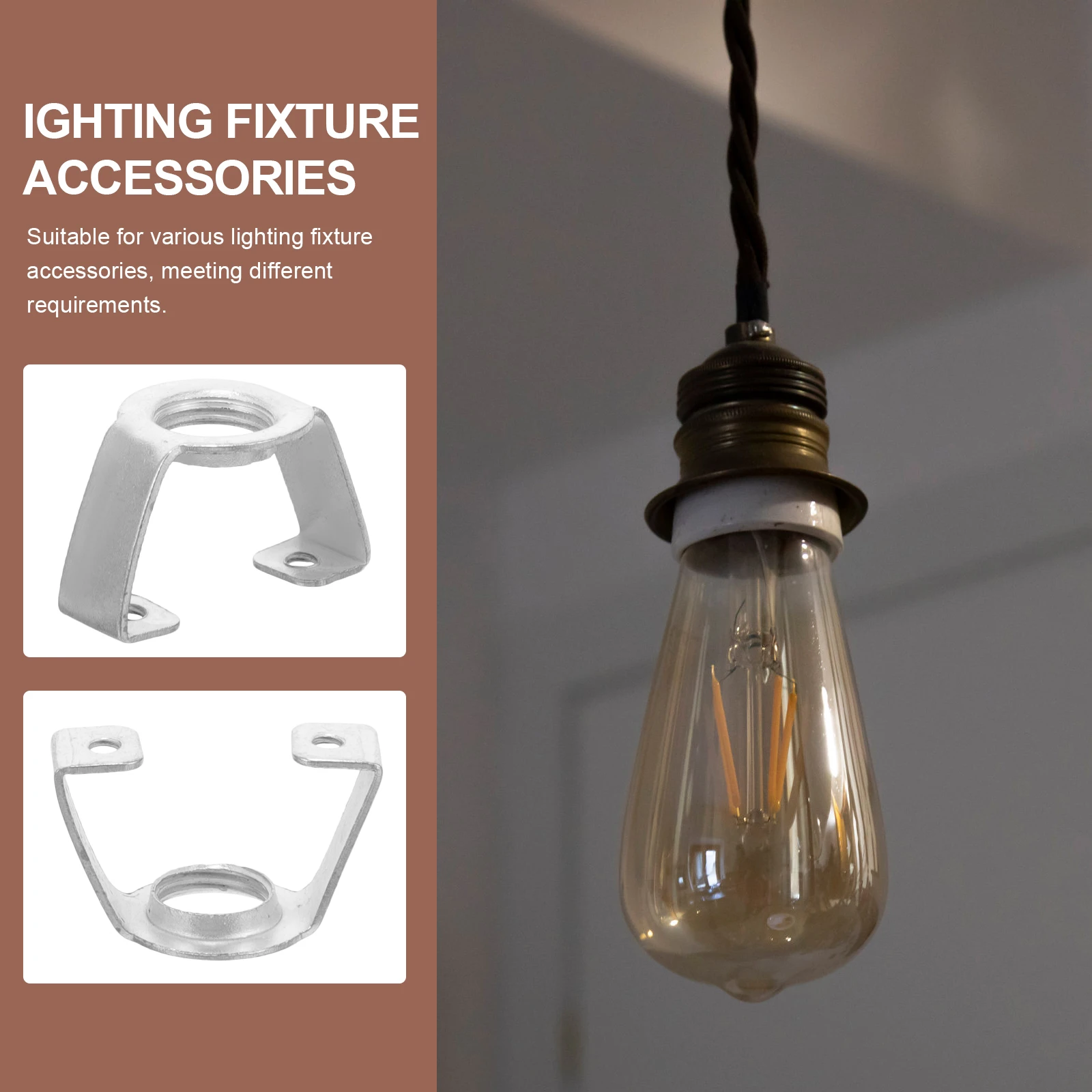 

20pcs Bracket Lighting Fixture Accessories Durable Metal Lamp Head Part Replacement Horn Light Bracket Lampshade Adapter