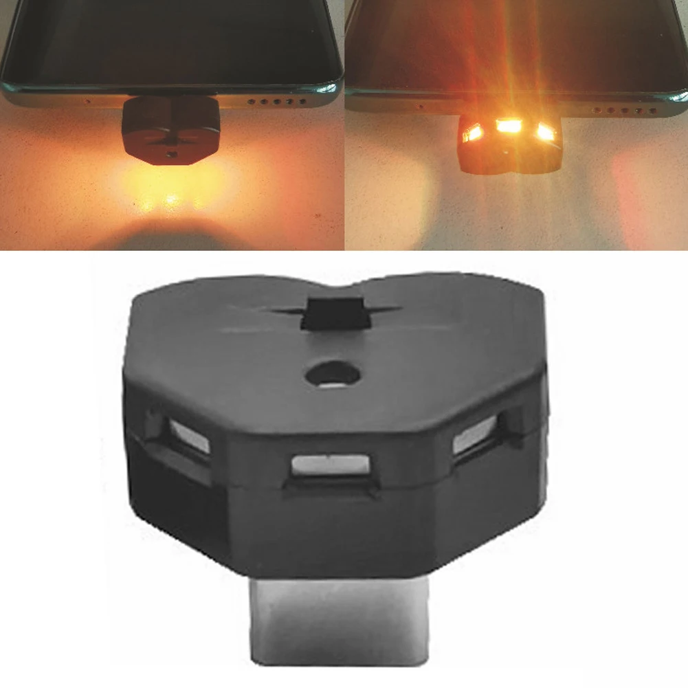 1/2pcs Car Type-C LED Light Auto Light Sensing RGB Ambient Night Light Adjustable Direction USB Lamp Vehicle Interior Decoration
