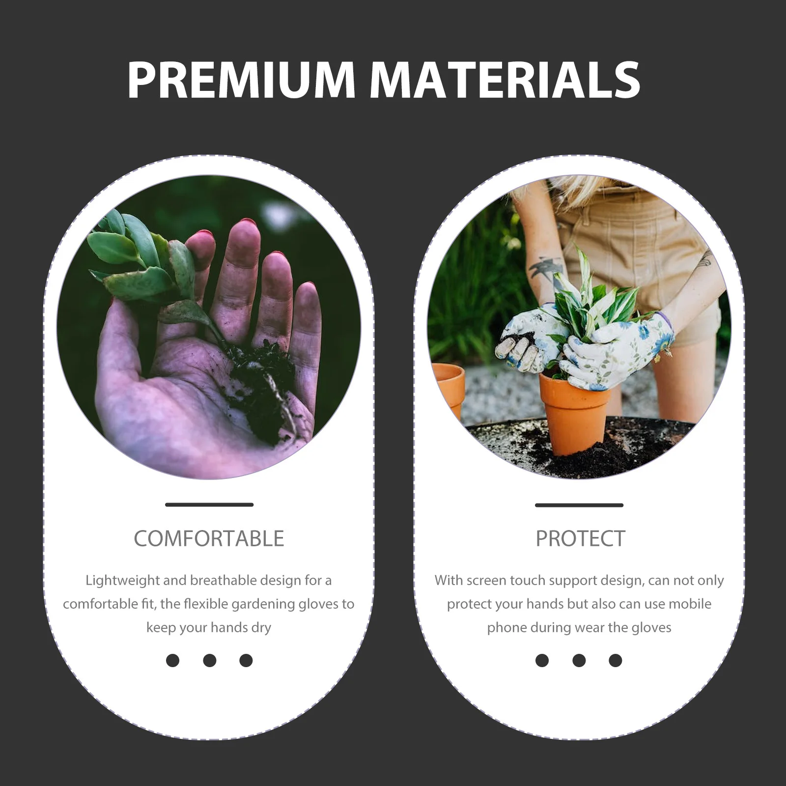 

2Pairs Touch Screen Gloves Cotton Garden Working Gloves Lightweight Breathable Non-Slip for Outdoor Gardening Yard Work Safety