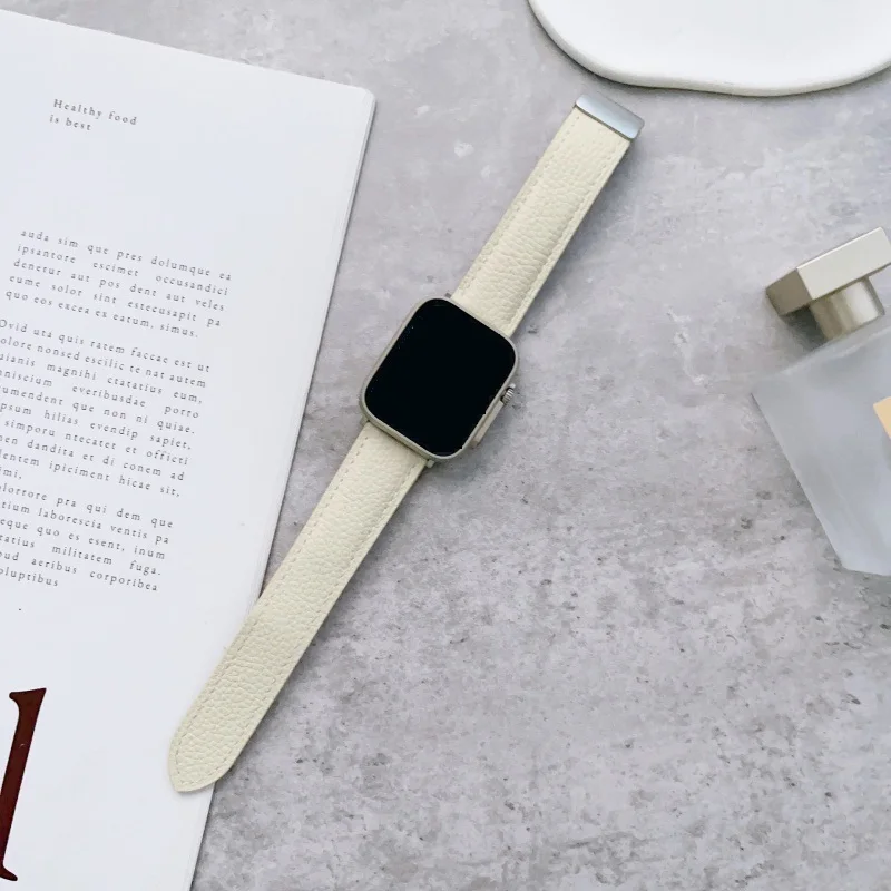 Cinturino in pelle con fibbia magnetica per Apple Watch 45mm 41mm 49mm 46mm 44mm 40mm iWatch Series 10 Ultra 49mm Cinturino per orologio di alta qualità