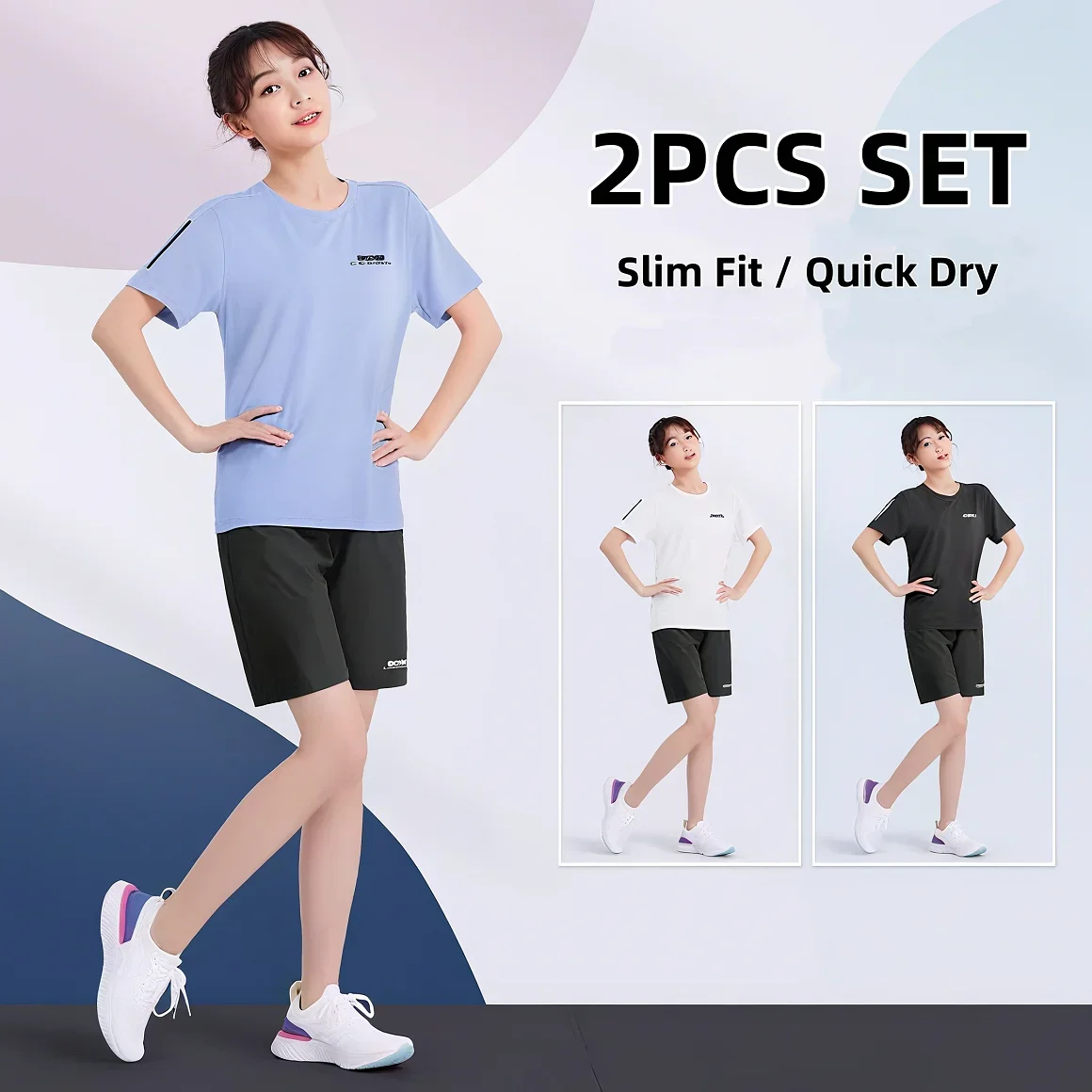 

Short-sleeved sportswear for women, quick-drying ice silk running T-shirt, yoga wear, large-sized loose fitness clothes